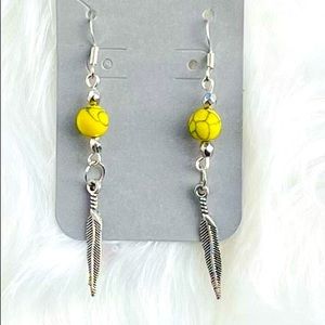 Silver $ bead earrings